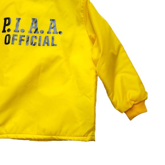 Vintage PIAA Official Yellow Nylon Jacket Shearling Lined Football P.I.A.A. Sz L - Picture 9 of 12